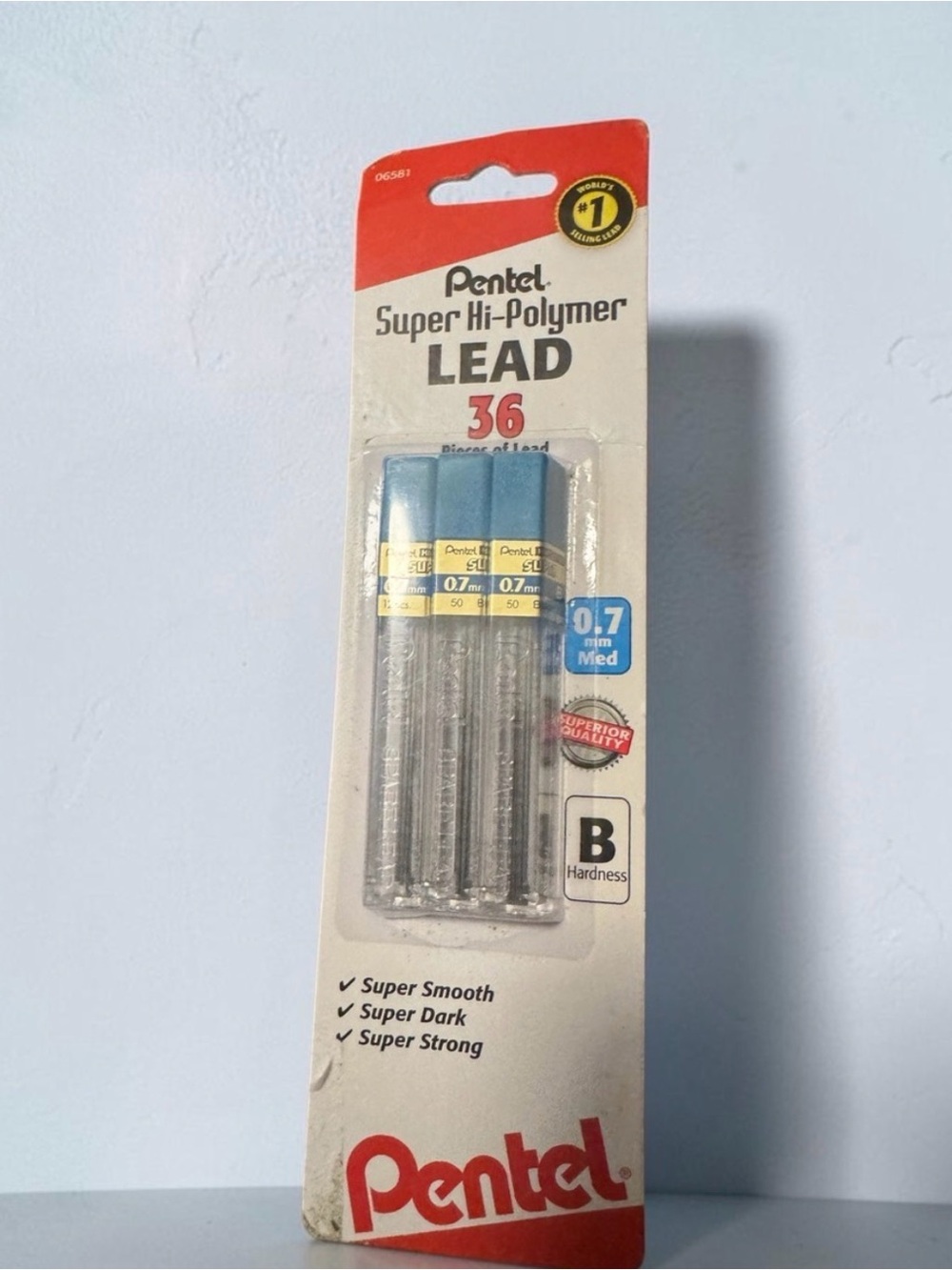 Pentel Super Hi-Polymer 0.7mm Lead Refill B Hardness - New/ Sealed